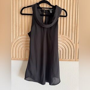 White House Black Market Black Cowl Neck Top